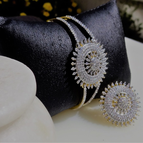 Boho Crystal RING BRACELET set - Picture 2 of 6